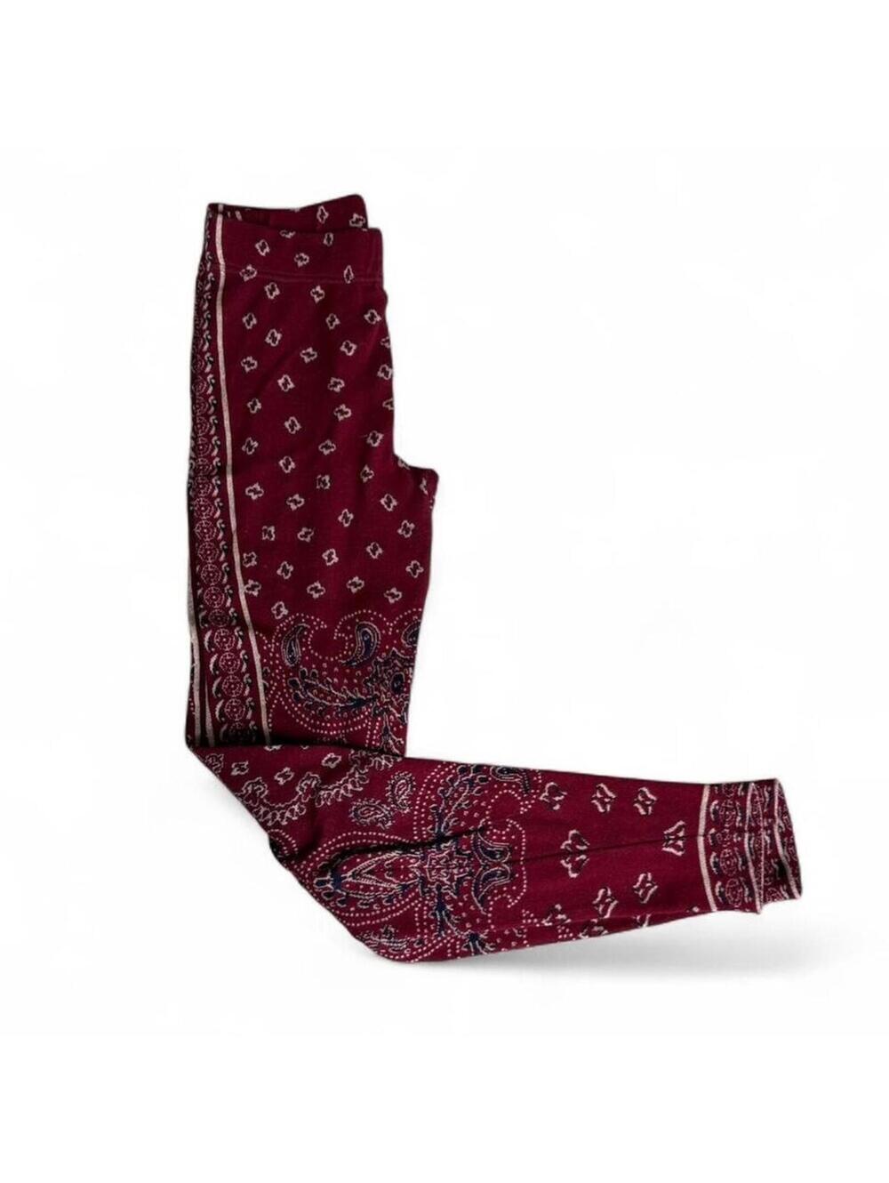 Free people Women's Burgundy paisley leggings Size XS